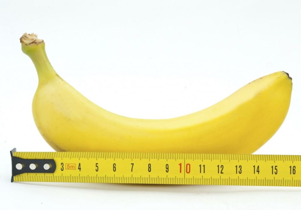 香蕉测量象征阴茎增大手术后的测量